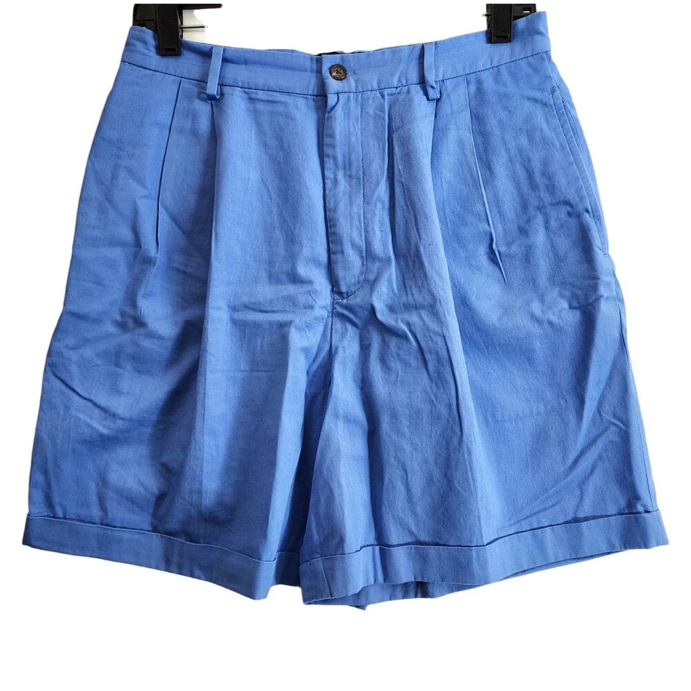 POLO SPORT RALPH LAUREN Shorts Womens 12 Blue Chino Cuffed Pleated Preppy Golf
